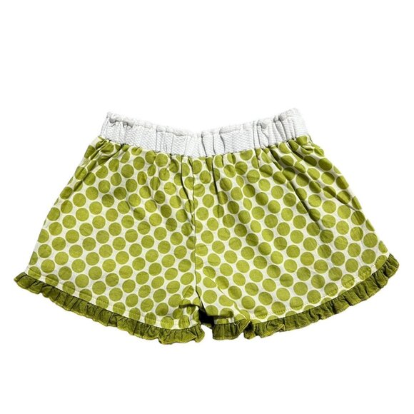 Persnickety 2Y Green Polkadot Ruffle Shorts - Picture 2 of 4